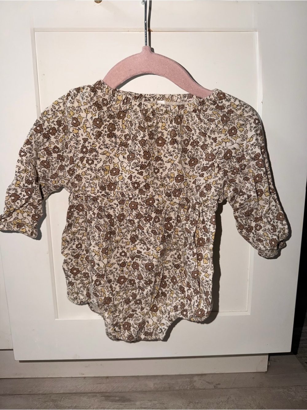 Rylee + Cru Cream Floral Long-Sleeve One-Piece